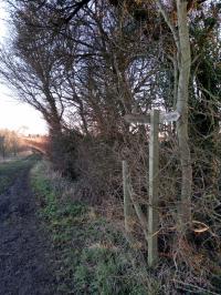 Footpath sign in Creeting St Mary